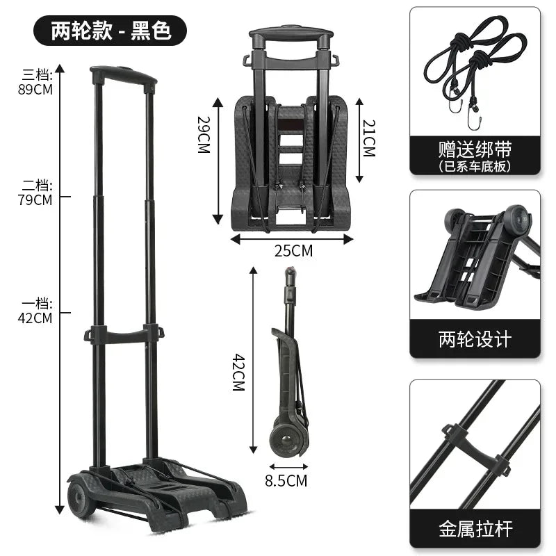 Exquisite Household small cart folding pull goods handling trailer shopping cart luggage trolley