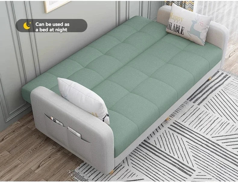 Stable Small Unit Sofa Bed, Foldable Dual-purpose Double Bed, Home Office Nap, Three Person Sofa, Leisure Fabric, Lazy Sofa