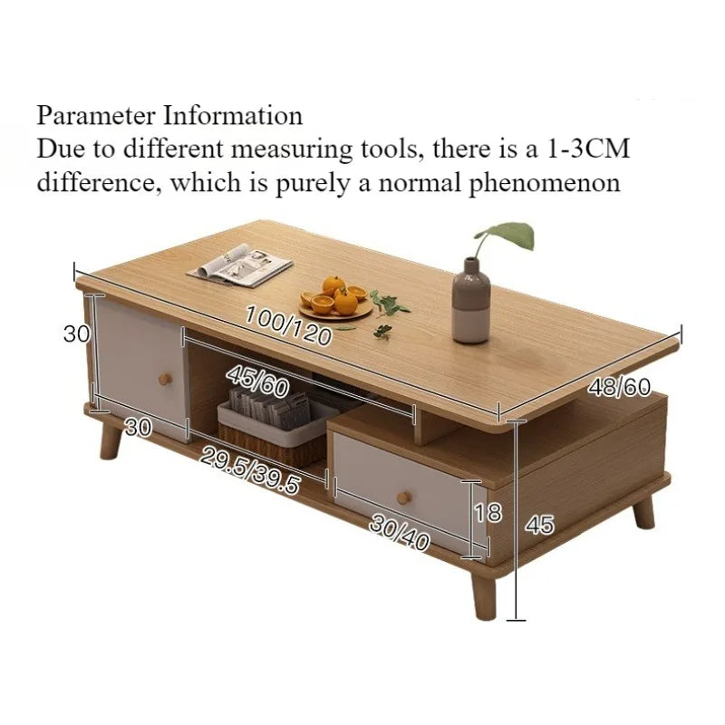 Coffee table living room household modern simple coffee table small apartment solid wood leg tea table tea table square