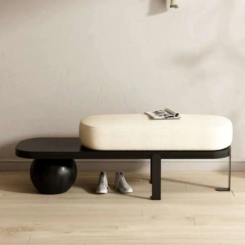 Modern Creative Ottomans Solid Wood Bench Living Room Furniture Home Door Shoe Change Stool Entrance Bedroom Bedside Pouf Stools
