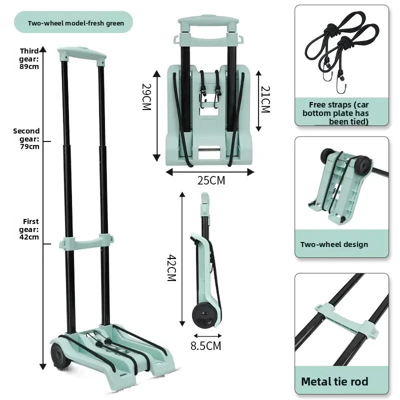 Exquisite Household small cart folding pull goods handling trailer shopping cart luggage trolley