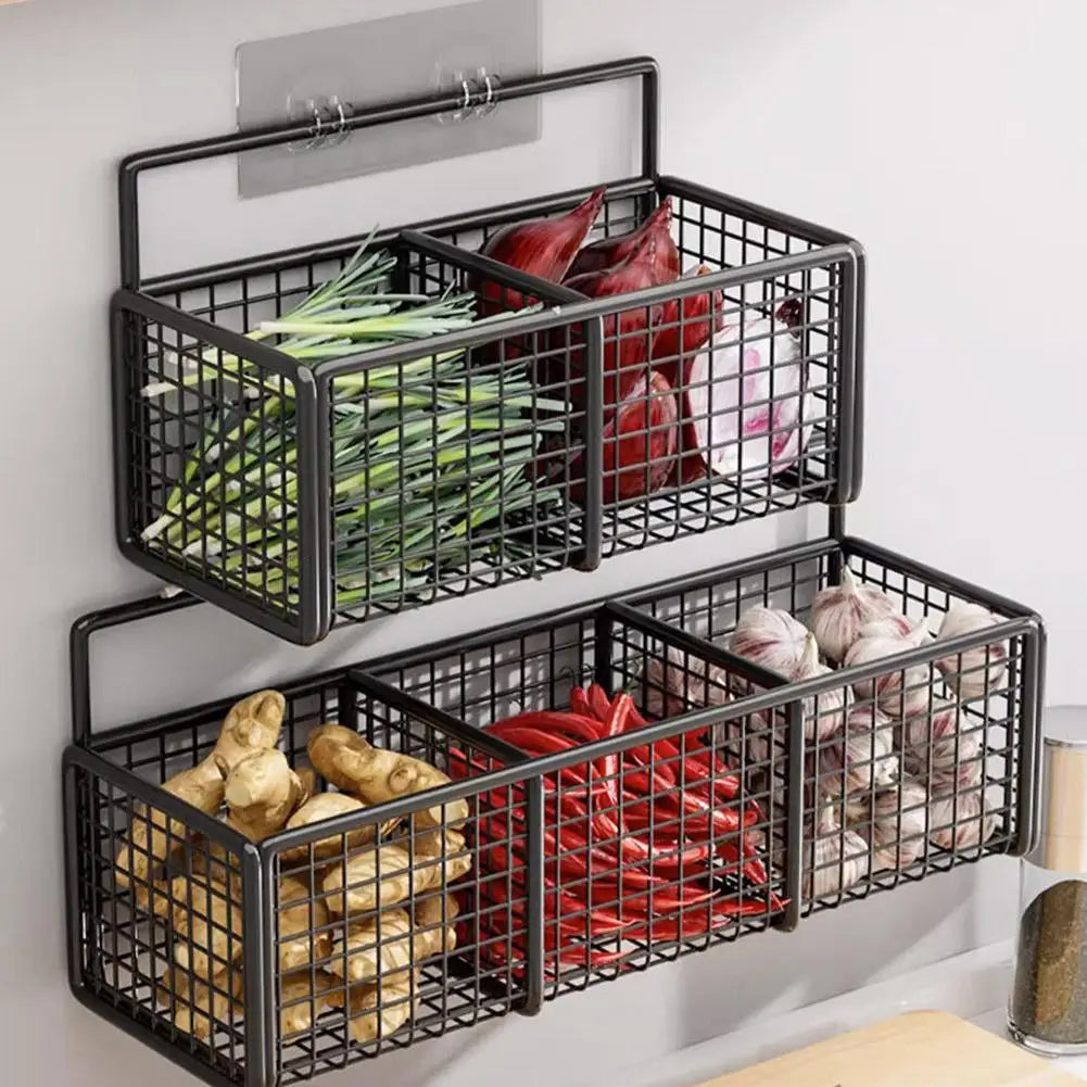 Kitchen Shelf Metal Storage Rack Wall-Mounted Multi-functional Bath Shampoo Organizer Home Goods Storage Shelves Organization