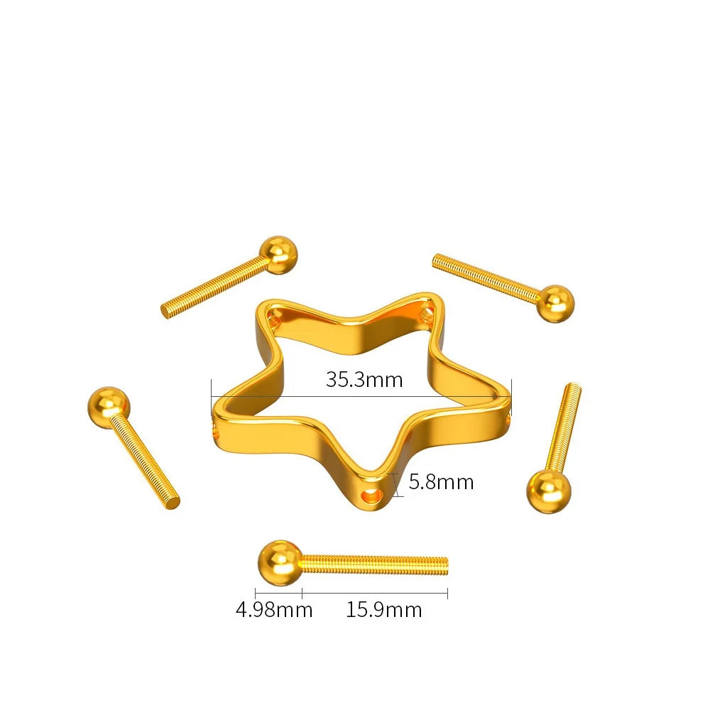 Stainless Steel Metal Clip Five Pointed Star Bell Clip Home Tool Men/women Clip Tool DIY Manual Home Goods