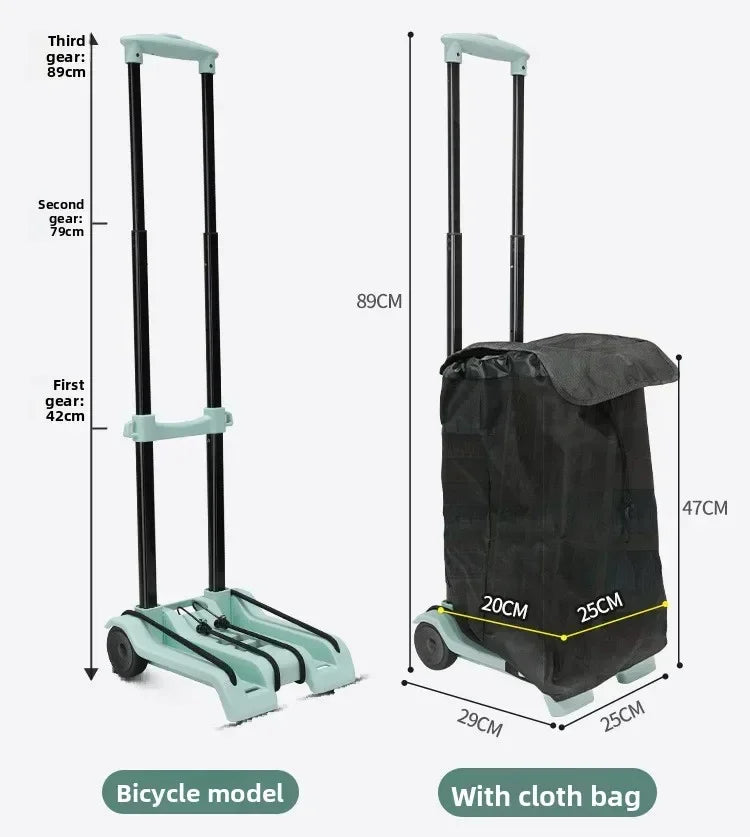 Exquisite Household small cart folding pull goods handling trailer shopping cart luggage trolley
