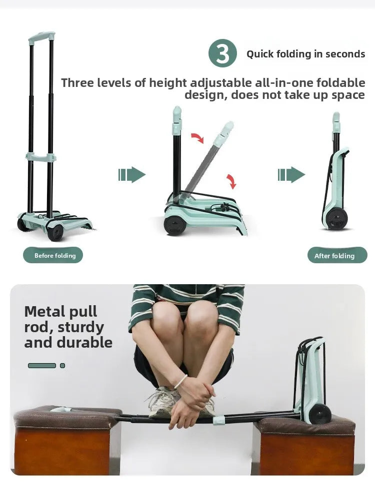 Exquisite Household small cart folding pull goods handling trailer shopping cart luggage trolley