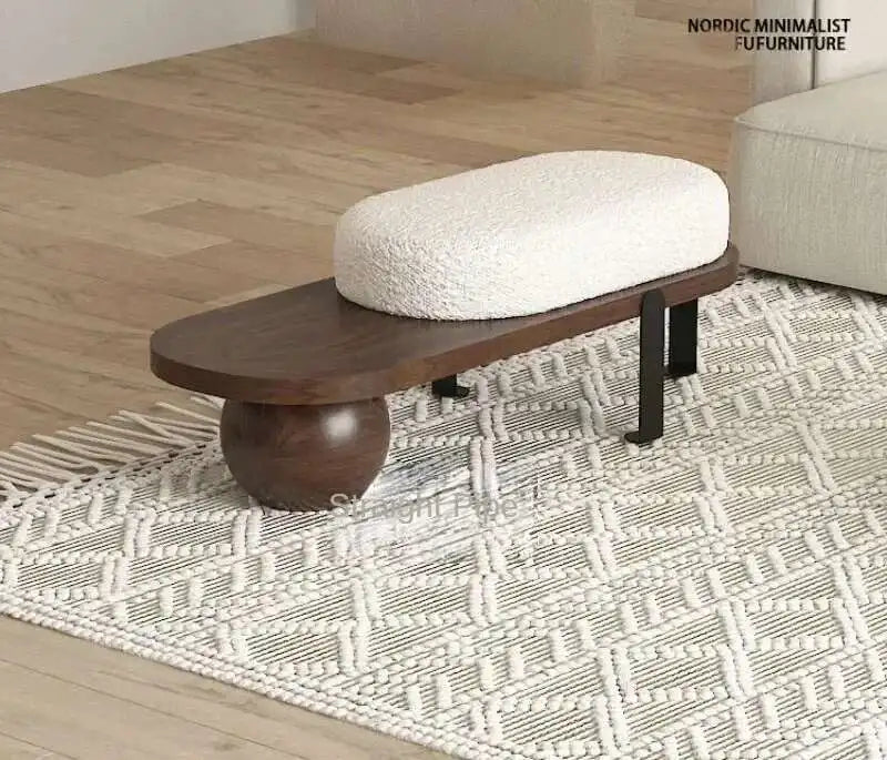 Modern Creative Ottomans Solid Wood Bench Living Room Furniture Home Door Shoe Change Stool Entrance Bedroom Bedside Pouf Stools