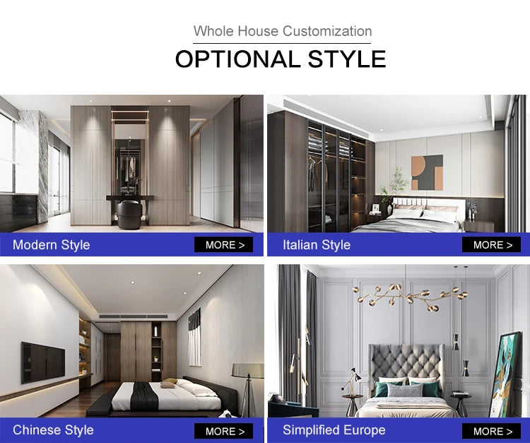 Modern Walk in Closet Designs Glass Door Bedroom Furniture with LED Storage Drawers Glass Wardrobes