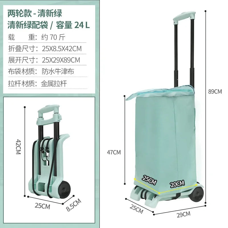 Exquisite Household small cart folding pull goods handling trailer shopping cart luggage trolley