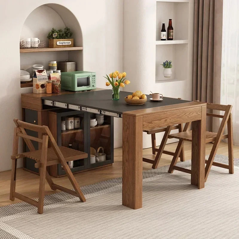 Modern Extendable Dining Table, Multi-functional Folding Wood Color ,Customizable Home Furniture ,Kitchen Table