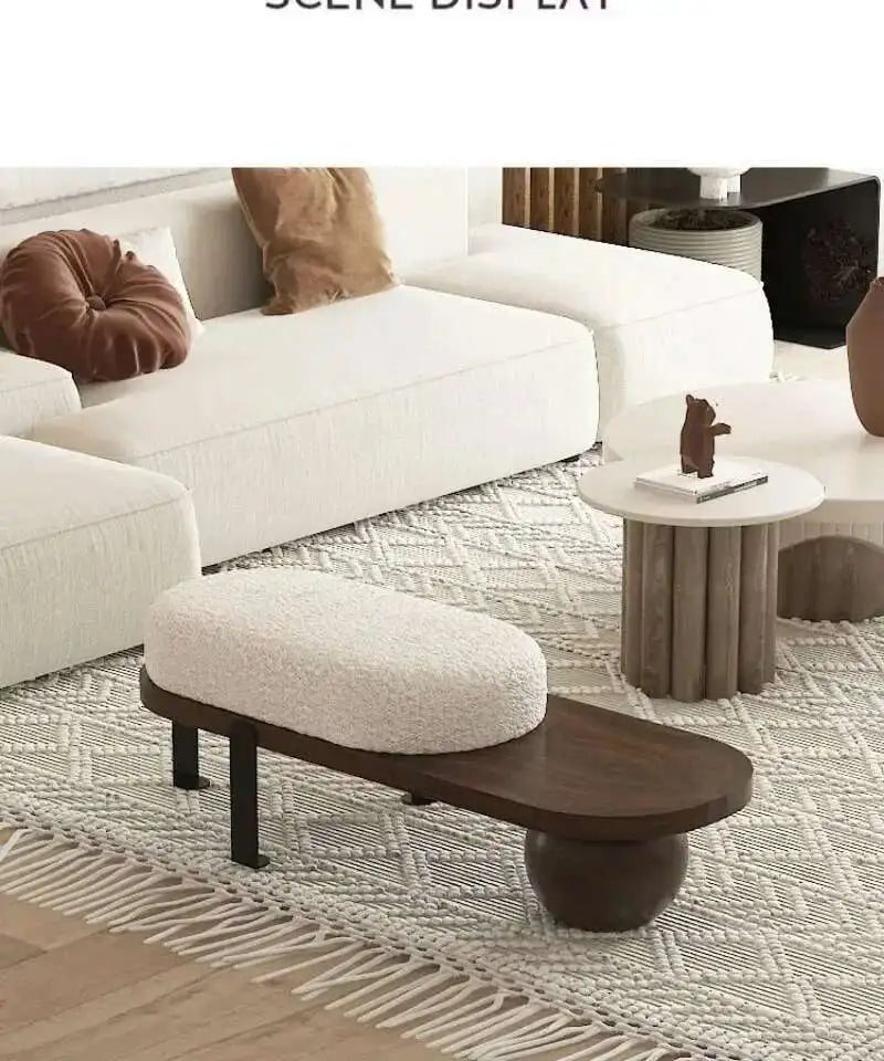 Modern Creative Ottomans Solid Wood Bench Living Room Furniture Home Door Shoe Change Stool Entrance Bedroom Bedside Pouf Stools