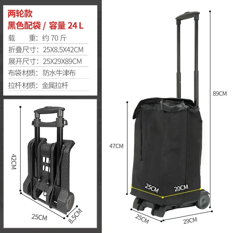 Exquisite Household small cart folding pull goods handling trailer shopping cart luggage trolley