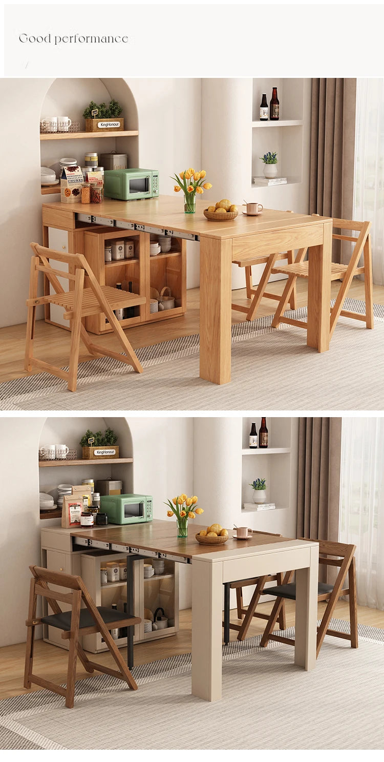 Modern Extendable Dining Table, Multi-functional Folding Wood Color ,Customizable Home Furniture ,Kitchen Table