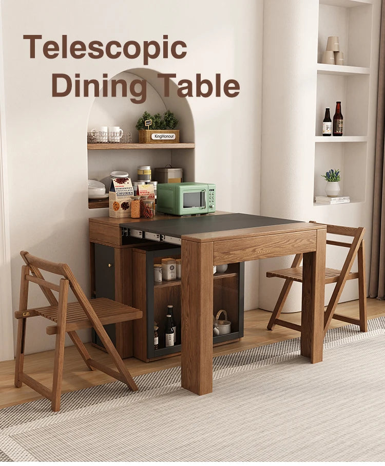 Modern Extendable Dining Table, Multi-functional Folding Wood Color ,Customizable Home Furniture ,Kitchen Table
