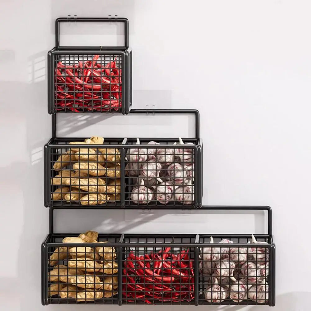 Kitchen Shelf Metal Storage Rack Wall-Mounted Multi-functional Bath Shampoo Organizer Home Goods Storage Shelves Organization