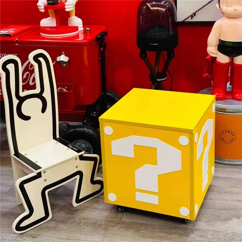 Creative Question Mark Storage Box Coffee Table Small Table Children's Toys Snack Storage Box Storage Rack Bedside Table