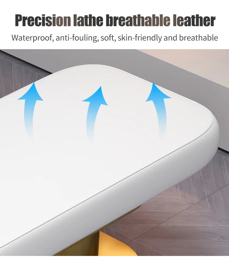 Custom Luxury Spa Room White pink Facial Beauty Lash Extension Bed 4 Motors Electric Heating Massage Tables & Beds for Salon