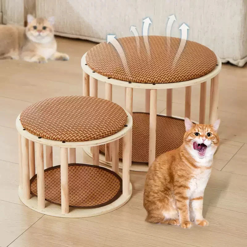 Custom Furniture Manufacturer's Wooden Cat Nest Winter Warmth Pet House Button Closure Indoor Villa Enclosed House Animal