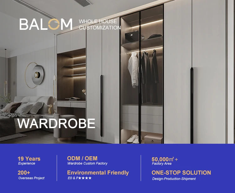 Modern Walk in Closet Designs Glass Door Bedroom Furniture with LED Storage Drawers Glass Wardrobes