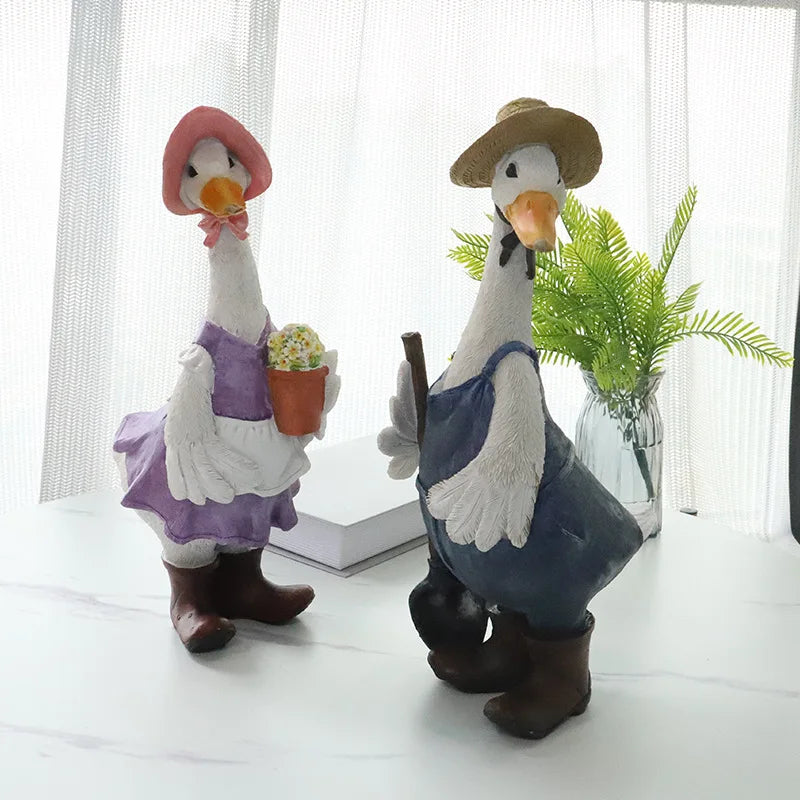 Home Accessories Garden Garden Decoration Ornament Creative Gifts Home Goods Animal Duck Resin Crafts Home Decorations