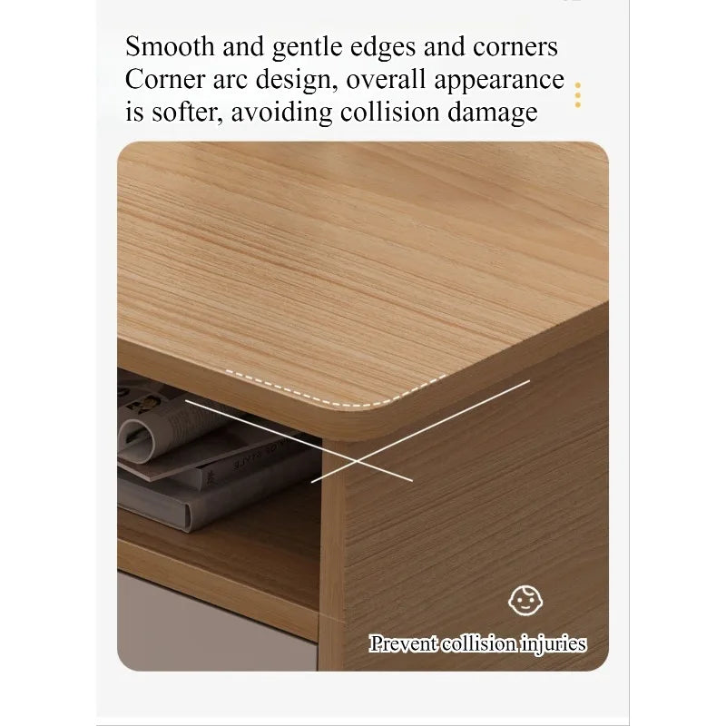 Coffee table living room household modern simple coffee table small apartment solid wood leg tea table tea table square