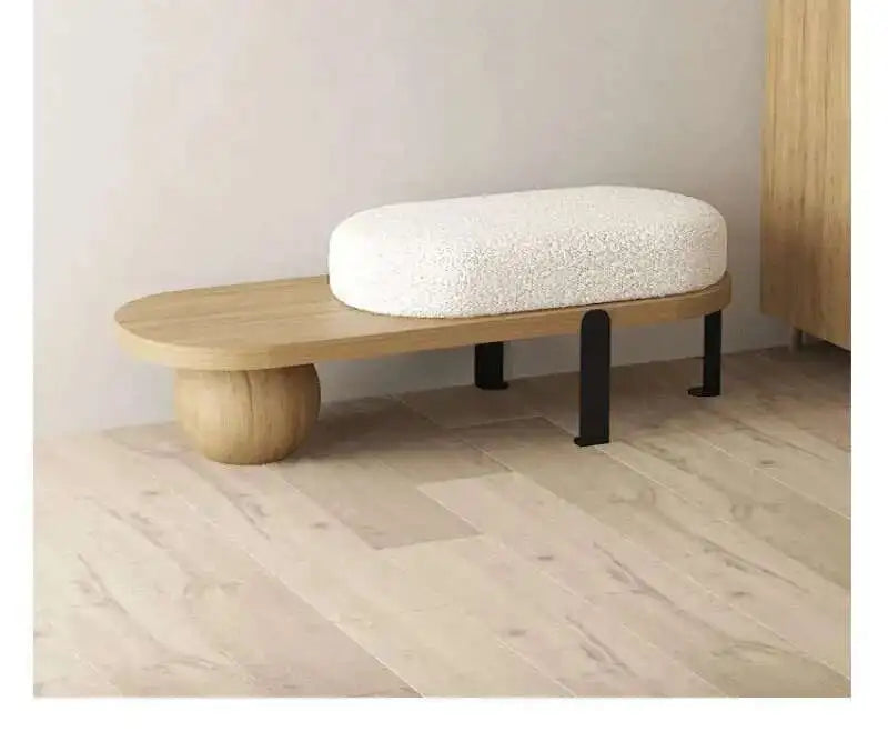 Modern Creative Ottomans Solid Wood Bench Living Room Furniture Home Door Shoe Change Stool Entrance Bedroom Bedside Pouf Stools