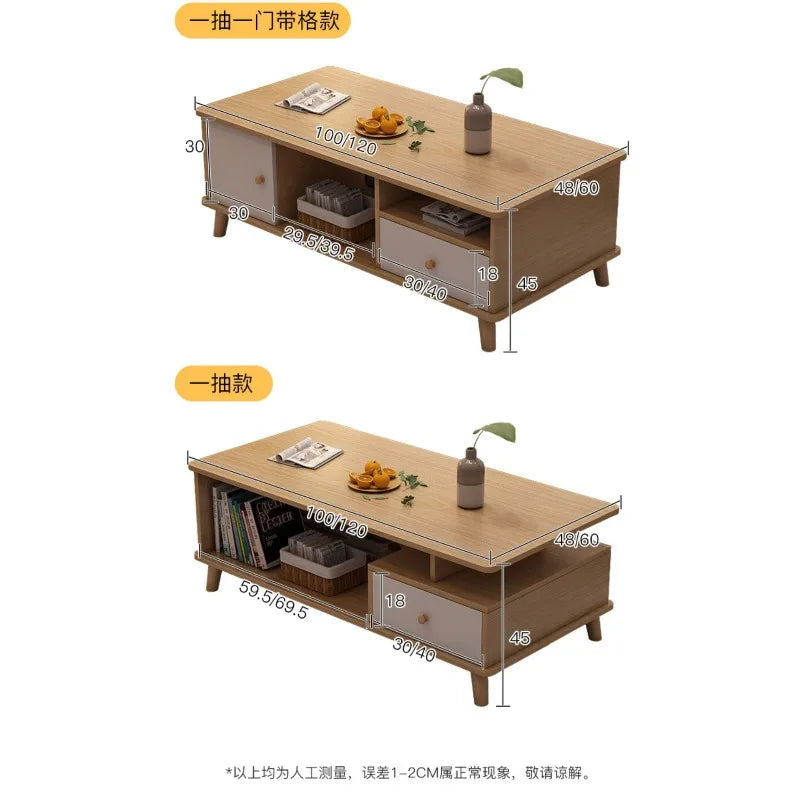 Coffee table living room household modern simple coffee table small apartment solid wood leg tea table tea table square
