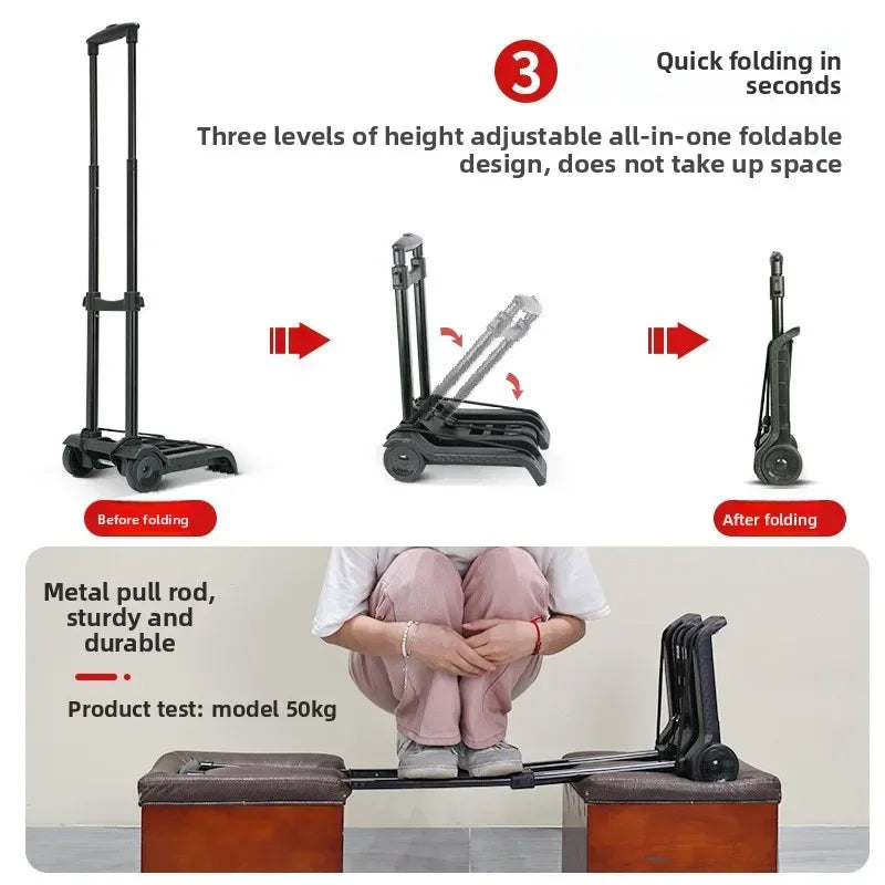 Exquisite Household small cart folding pull goods handling trailer shopping cart luggage trolley