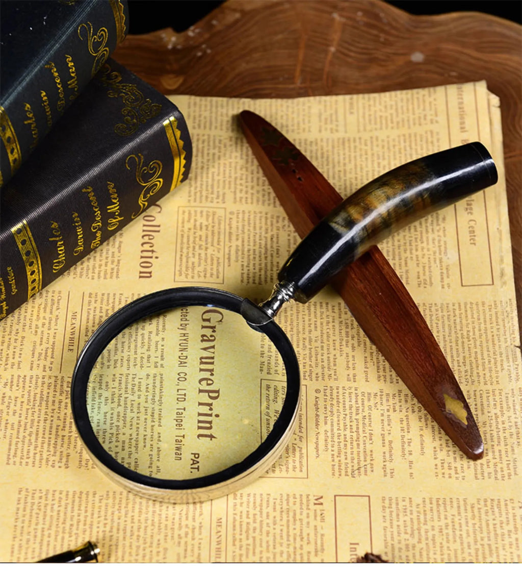 Household Goods, Retro Brass Horn Magnifying Glass, Sample Room, Soft Decoration, Props and Ornaments
