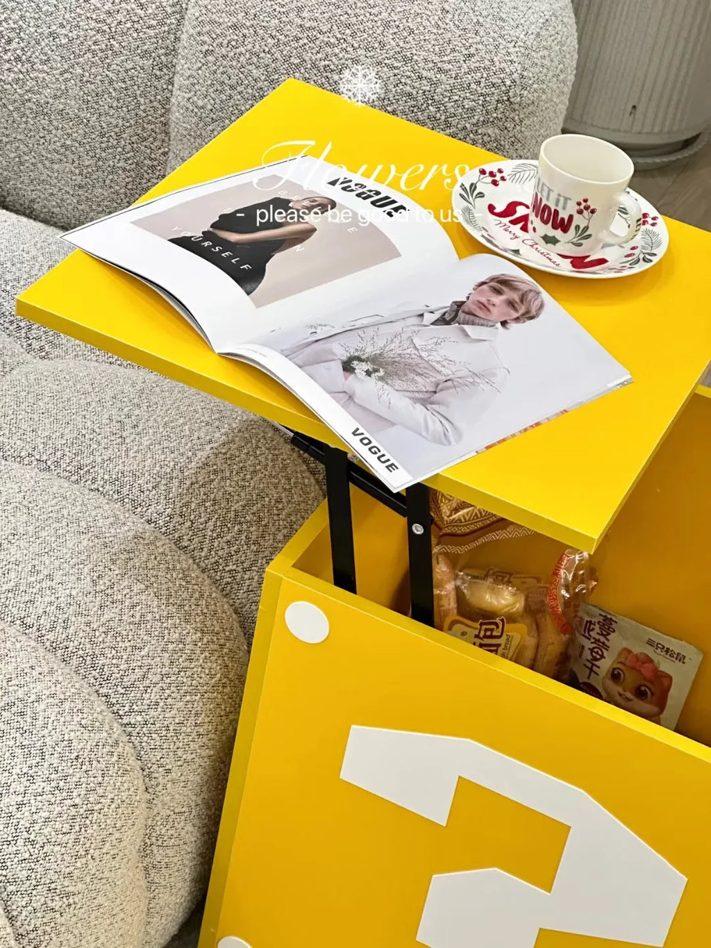 Creative Question Mark Storage Box Coffee Table Small Table Children's Toys Snack Storage Box Storage Rack Bedside Table