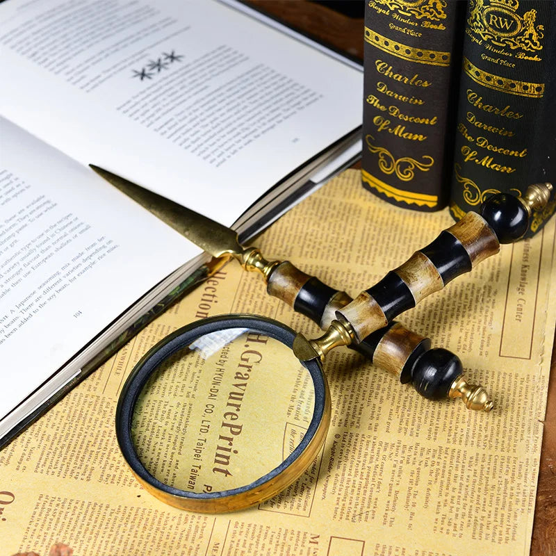 Household Goods, Retro Brass Horn Magnifying Glass, Sample Room, Soft Decoration, Props and Ornaments