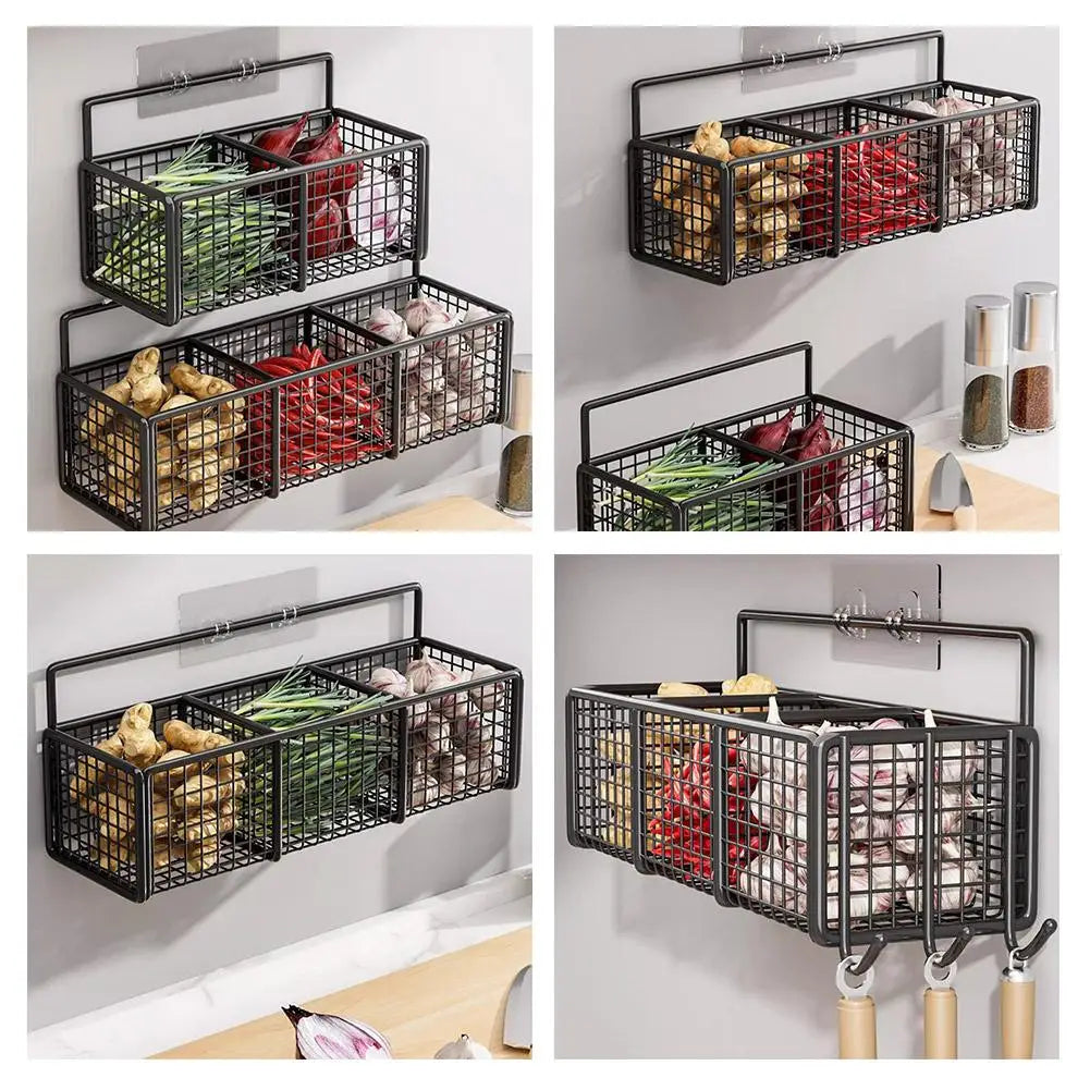 Kitchen Shelf Metal Storage Rack Wall-Mounted Multi-functional Bath Shampoo Organizer Home Goods Storage Shelves Organization