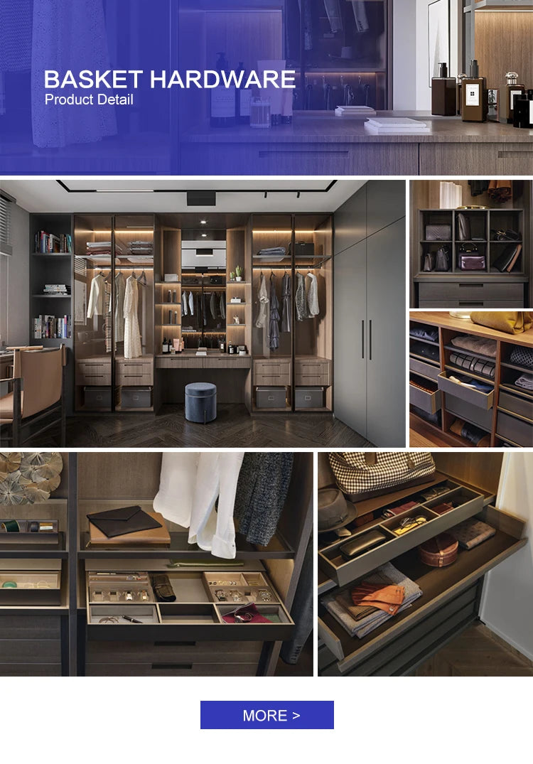 Modern Walk in Closet Designs Glass Door Bedroom Furniture with LED Storage Drawers Glass Wardrobes