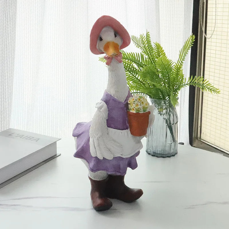 Home Accessories Garden Garden Decoration Ornament Creative Gifts Home Goods Animal Duck Resin Crafts Home Decorations