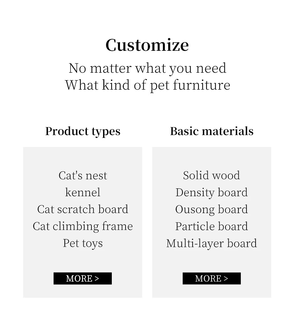 Custom Furniture Manufacturer's Wooden Cat Nest Winter Warmth Pet House Button Closure Indoor Villa Enclosed House Animal