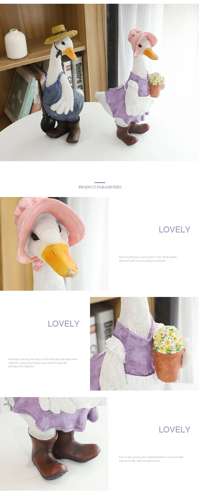 Home Accessories Garden Garden Decoration Ornament Creative Gifts Home Goods Animal Duck Resin Crafts Home Decorations