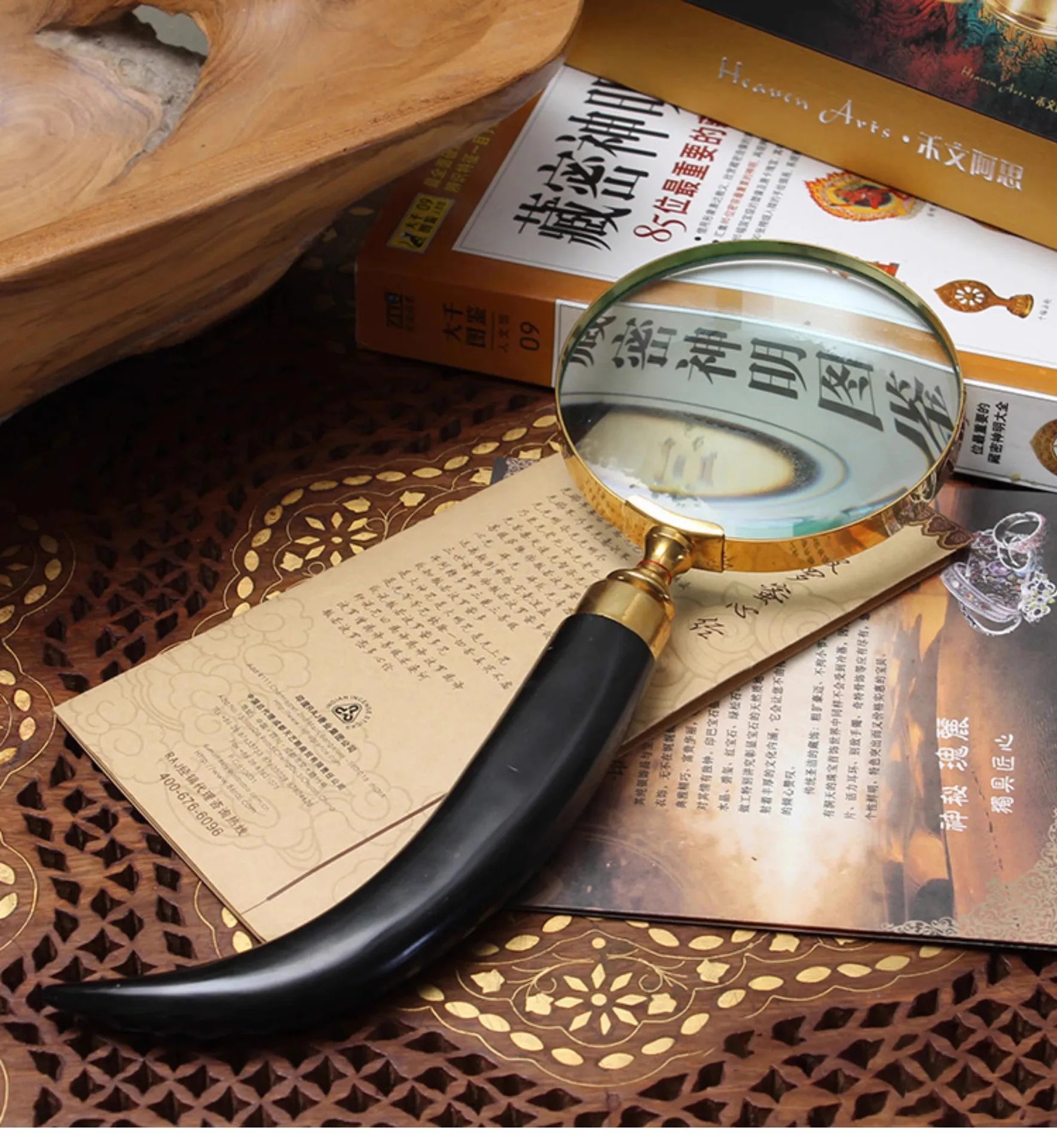 Household Goods, Retro Brass Horn Magnifying Glass, Sample Room, Soft Decoration, Props and Ornaments