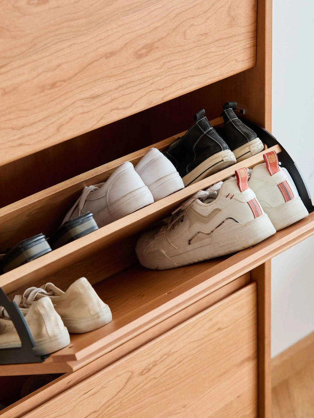 Modern Half House Wooden Shoe Cabinet for Home Hotel Entryway Furniture Organizer for Living Room Apartment Shoes Accessories