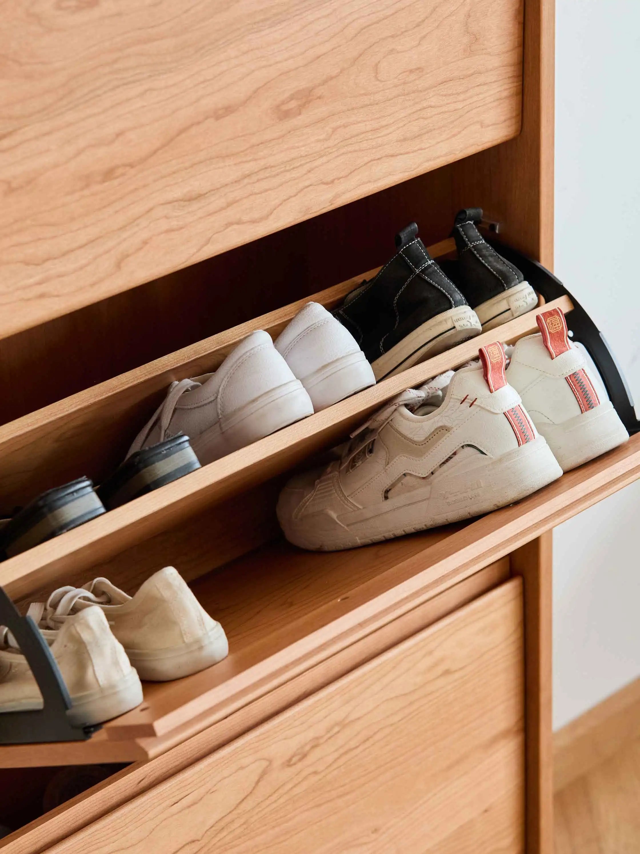 Modern Half House Wooden Shoe Cabinet for Home Hotel Entryway Furniture Organizer for Living Room Apartment Shoes Accessories