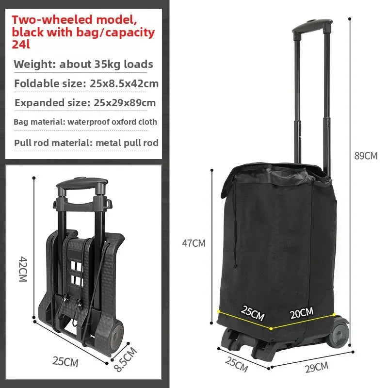 Exquisite Household small cart folding pull goods handling trailer shopping cart luggage trolley