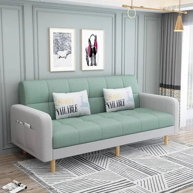 Stable Small Unit Sofa Bed, Foldable Dual-purpose Double Bed, Home Office Nap, Three Person Sofa, Leisure Fabric, Lazy Sofa