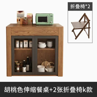 Modern Extendable Dining Table, Multi-functional Folding Wood Color ,Customizable Home Furniture ,Kitchen Table