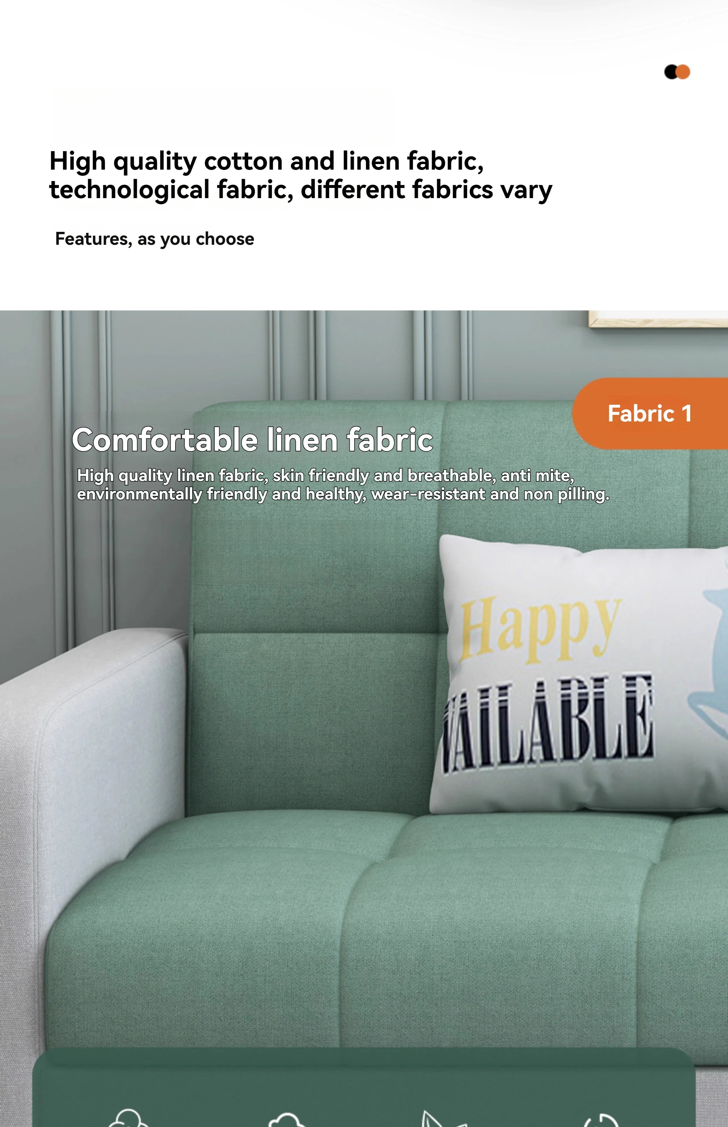 Stable Small Unit Sofa Bed, Foldable Dual-purpose Double Bed, Home Office Nap, Three Person Sofa, Leisure Fabric, Lazy Sofa